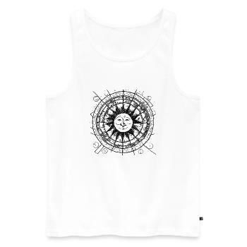 Sun Moon Mosaic Astrology mystical symbol 4 - Men's Premium Organic Tank Top - white - Front - AI Model Male 178 light (178cm)