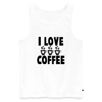 I love Coffee - Männer Premium Bio Tank Top - Weiß - Vorne - Michal (187cm)