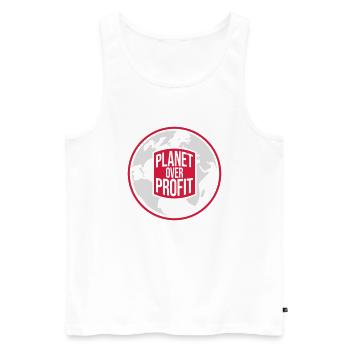planet over profit quote - Men's Premium Organic Tank Top - white - Front - Michal (187cm)