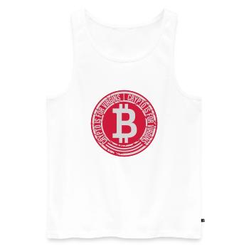 crypto is for virgins - Männer Premium Bio Tank Top - Weiß - Vorne - AI Model Male 178 light (178cm)