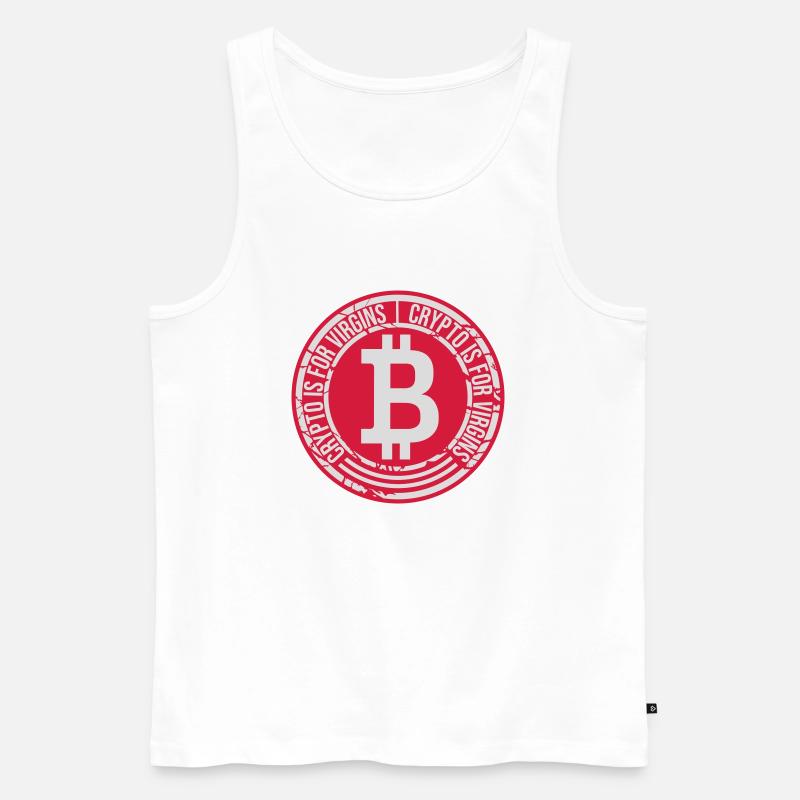crypto is for virgins - Männer Premium Bio Tank Top - Weiß
