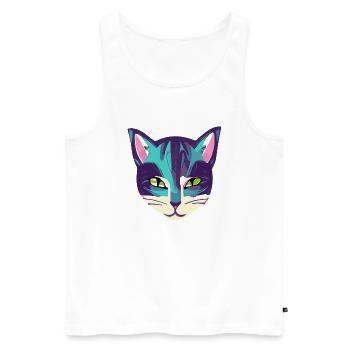Illustration eines Katzenporträts, Vektor - Männer Premium Bio Tank Top - Weiß - Vorne - Michal (187cm)
