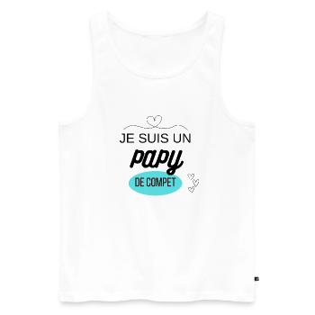 je suis un papi de compet - Débardeur bio Premium Homme - blanc - Devant - AI Model Male 178 light (178cm)