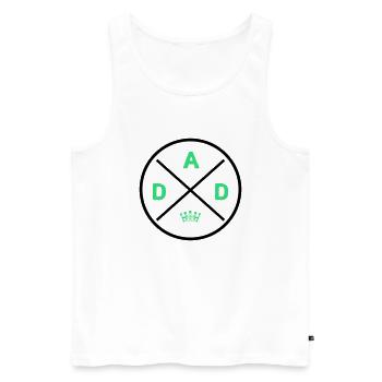 Dad King - Men's Premium Organic Tank Top - white - Front - Michal (187cm)