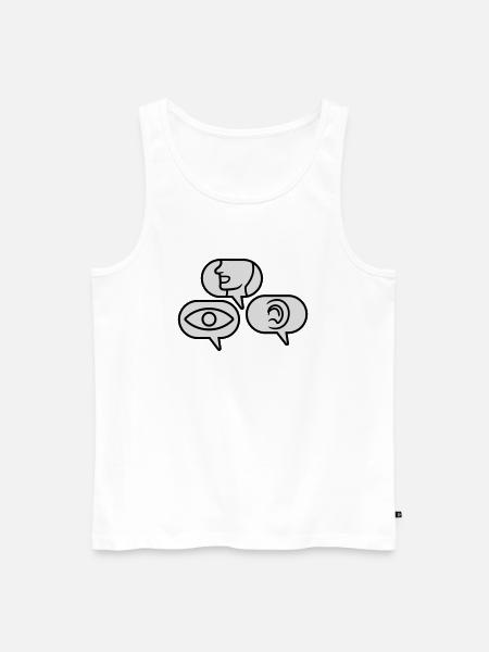 See Speak Hear Speech bubbles - Men's Premium Organic Tank Top - white