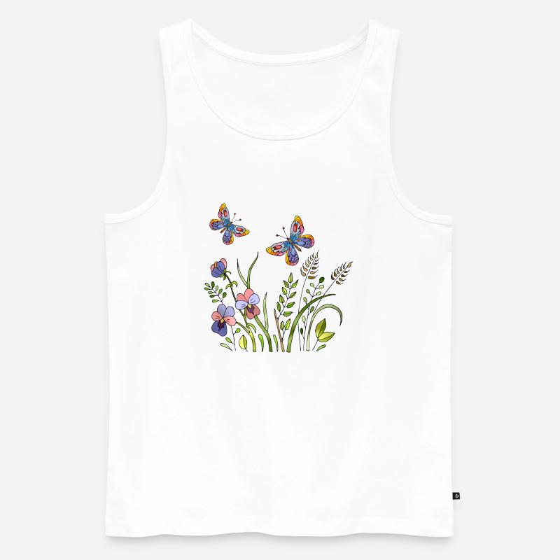 Schmetterlinge - Männer Premium Bio Tank Top - Weiß