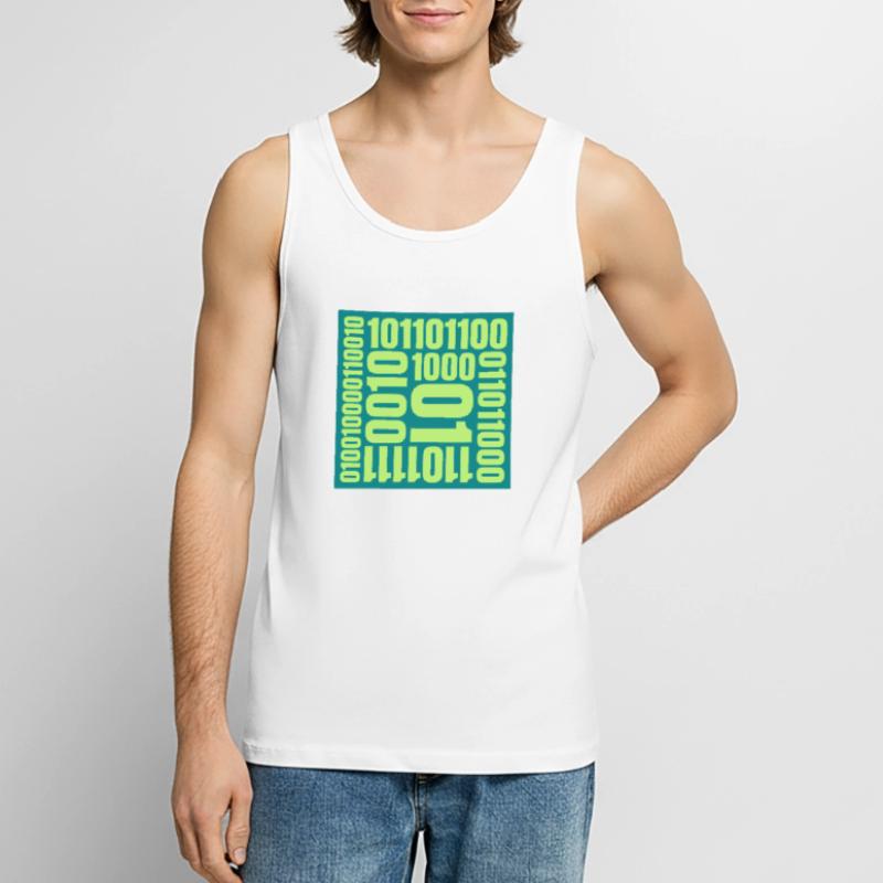 Binary Code Program Language Men's Premium Organic Tank Top