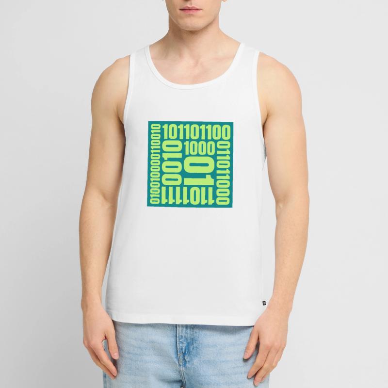 Binary Code Program Language Men's Premium Organic Tank Top