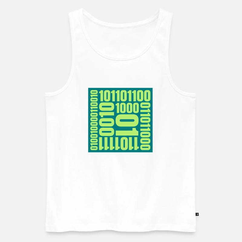 Binär Code Programm Sprache - Männer Premium Bio Tank Top - Weiß