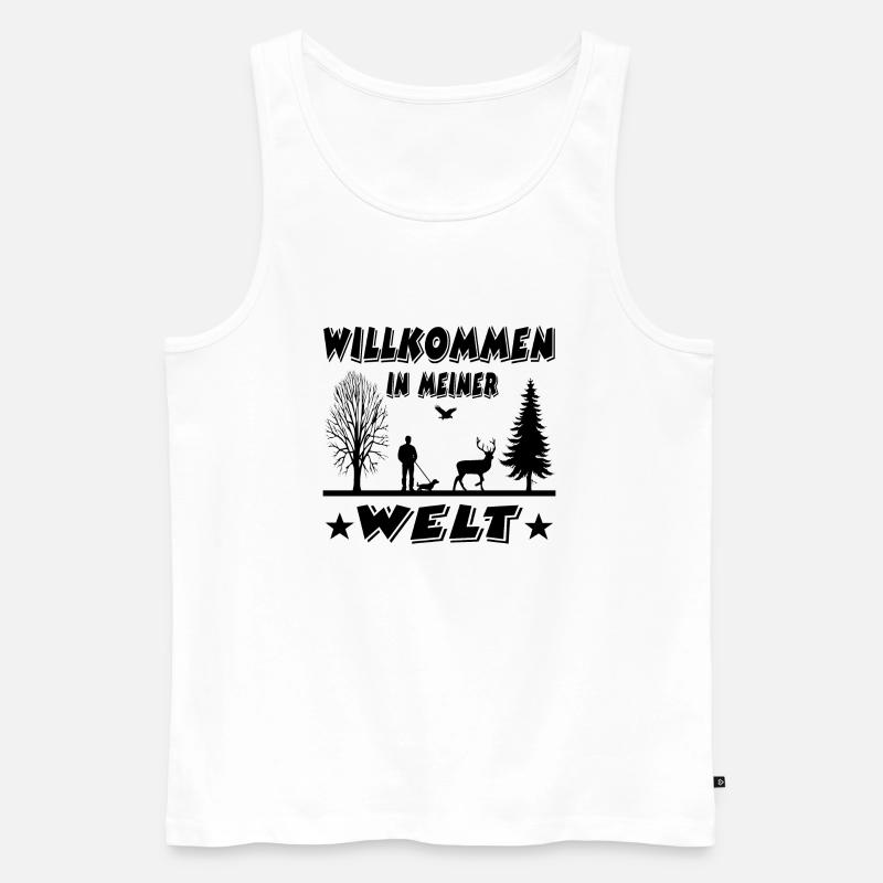 Jäger - Männer Premium Bio Tank Top - Weiß