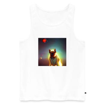 Le chien de l’univers - Débardeur bio Premium Homme - blanc - Devant - Michal (187cm)