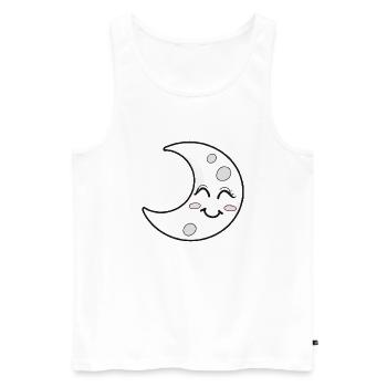 Moon Sleep Smile Happy Gift Idea - Débardeur bio Premium Homme - blanc - Devant - AI Model Male 178 light (178cm)