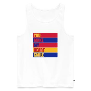 make my heart smile - Männer Premium Bio Tank Top - Weiß - Vorne - Michal (187cm)