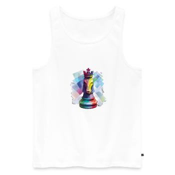 Art Pièce d’échecs Le cheval roi - Débardeur bio Premium Homme - blanc - Devant - Michal (187cm)