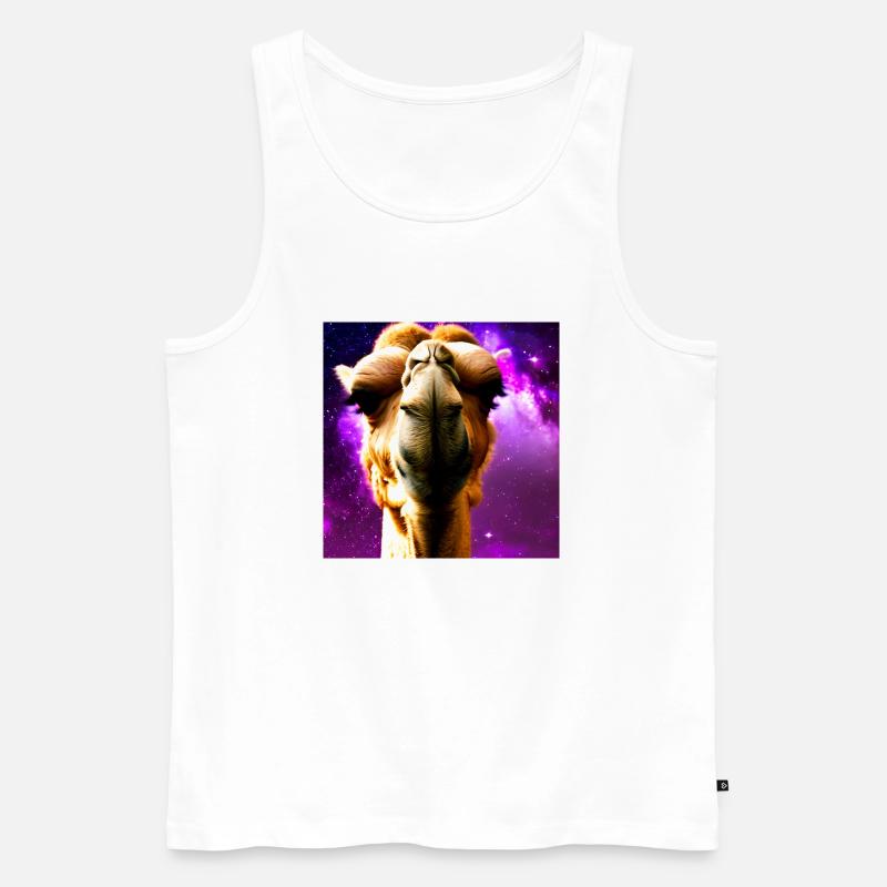 Dromedar Kopf - Kamel - Männer Premium Bio Tank Top - Weiß