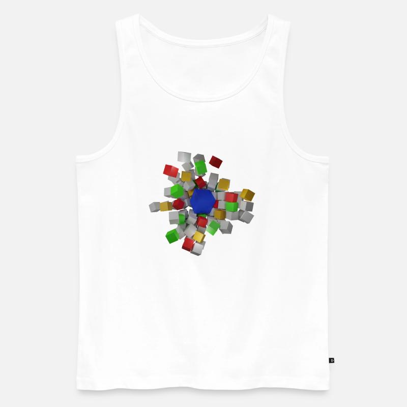 Void Blocks - Männer Premium Bio Tank Top - Weiß