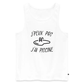 j'peux pas j'ai piscine - Débardeur bio Premium Homme - blanc - Devant - Michal (187cm)