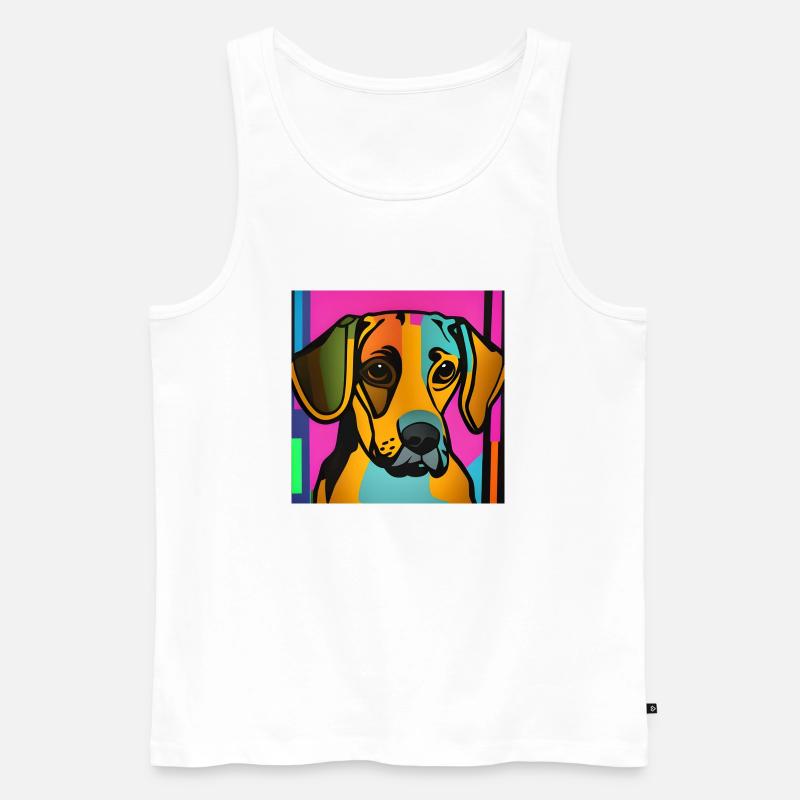 Chien Pop Art - Débardeur bio Premium Homme - blanc