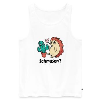 Kaktus zum Schmusen- Lustiger süßer Kaktus - Männer Premium Bio Tank Top - Weiß - Vorne - Michal (187cm)