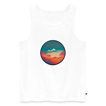 Button View of a Stunning Mountain Landscape - Männer Premium Bio Tank Top - Weiß - Vorne - Michal (187cm)
