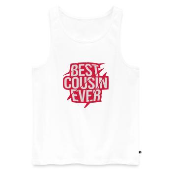 best cousin ever Zitat - Männer Premium Bio Tank Top - Weiß - Vorne - Michal (187cm)
