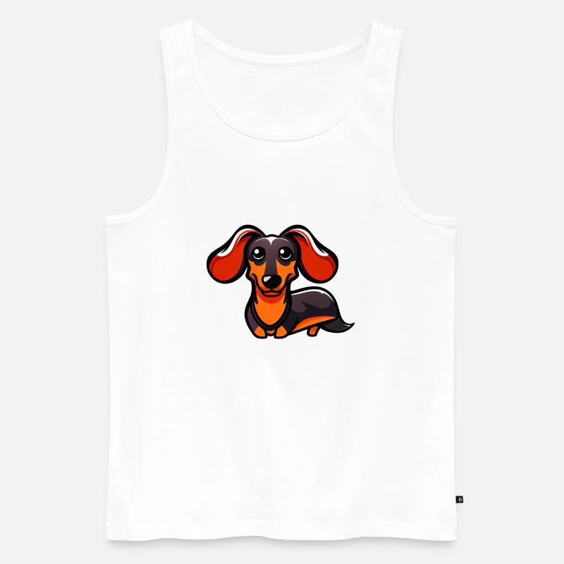 Dackel Süßer - Männer Premium Bio Tank Top - Weiß