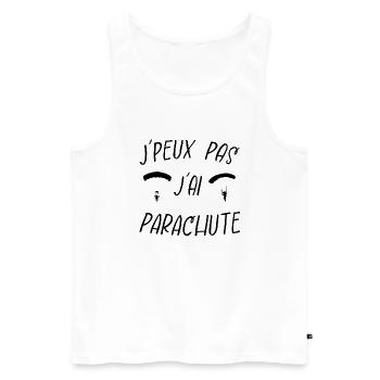 j'peux pas j'ai parachute - Débardeur bio Premium Homme - blanc - Devant - Michal (187cm)