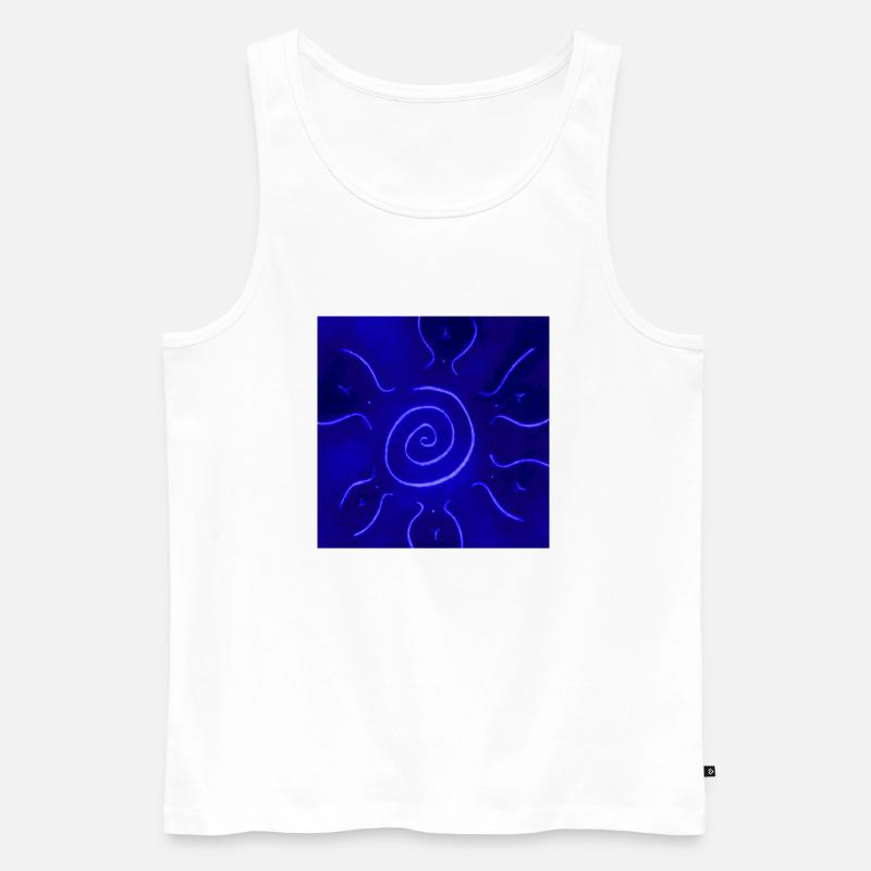 BLAUER KÖNIG SONNE - Männer Premium Bio Tank Top - Weiß