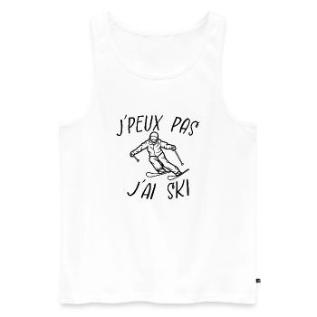 j'peux pas j'ai ski - Débardeur bio Premium Homme - blanc - Devant - Michal (187cm)