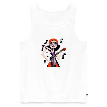 Fille de la musique - Débardeur bio Premium Homme - blanc - Devant - Michal (187cm)