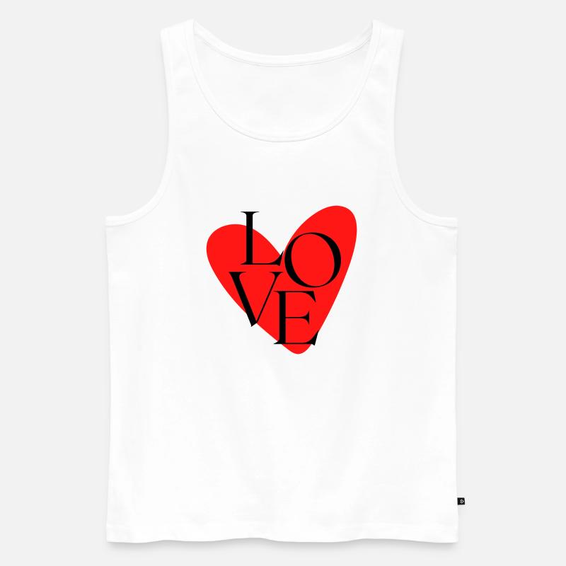 Herz - Männer Premium Bio Tank Top - Weiß