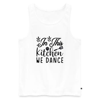 In this Kitchen we Dance - Männer Premium Bio Tank Top - Weiß - Vorne - Michal (187cm)