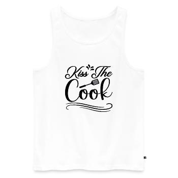 Kiss the Cook - Men's Premium Organic Tank Top - white - Front - Michal (187cm)