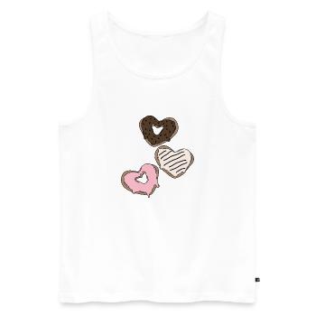 Beignets de cœur Saint-Valentin des années 90 - Débardeur bio Premium Homme - blanc - Devant - Michal (187cm)