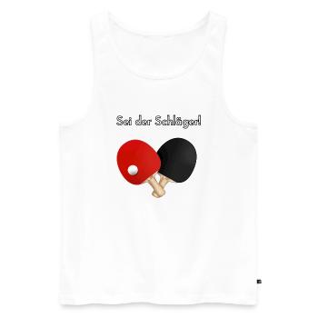 Sei der Schläger Shirt max - Männer Premium Bio Tank Top - Weiß - Vorne - AI Model Male 178 light (178cm)