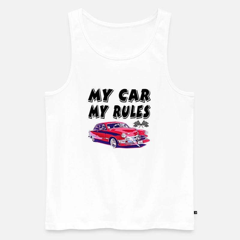 Auto - Männer Premium Bio Tank Top - Weiß