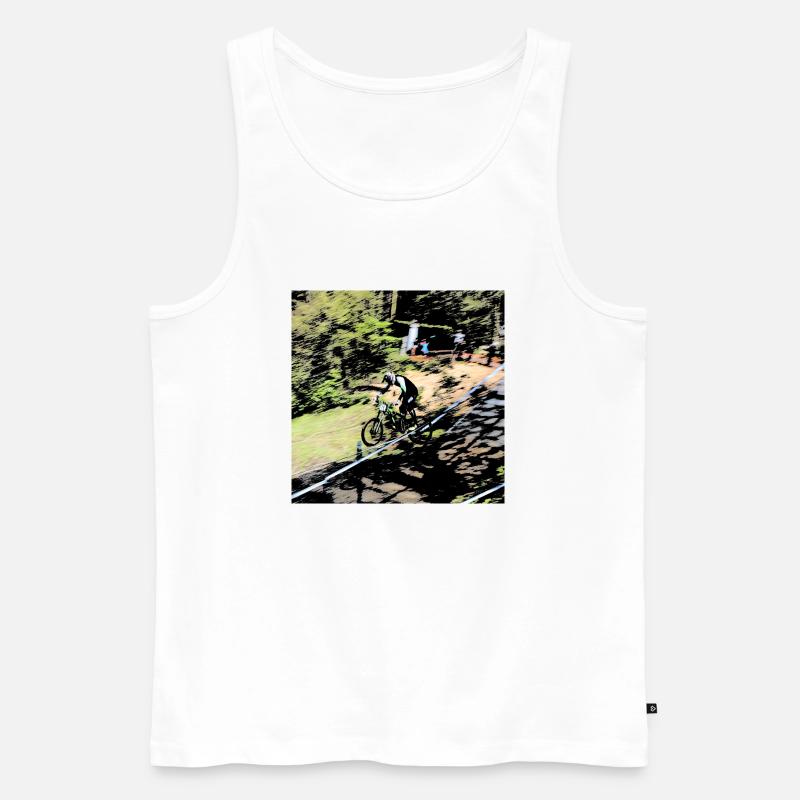 MTB MTB MTB Abfahrt - Männer Premium Bio Tank Top - Weiß