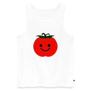 Tomaten Comic Tomate süß Cartoon 19 - Männer Premium Bio Tank Top - Weiß - Vorne - AI Model Male 178 light (178cm)
