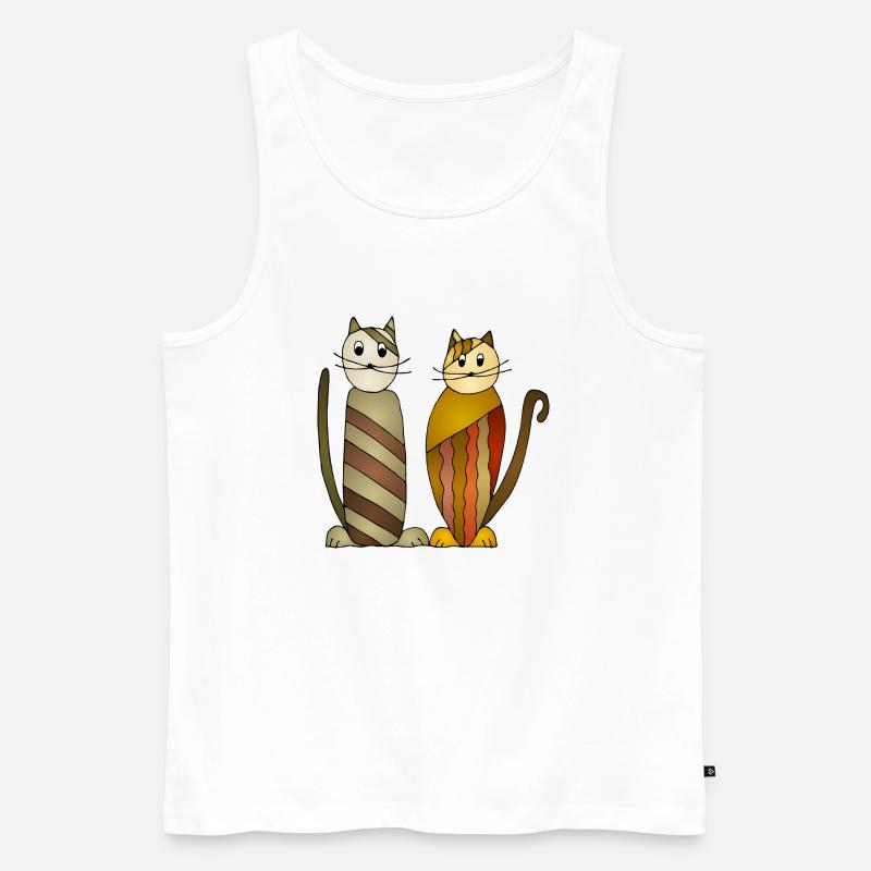 Katzen - Männer Premium Bio Tank Top - Weiß