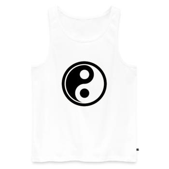 Yin Yang - Männer Premium Bio Tank Top - Weiß - Vorne - AI Model Male 178 light (178cm)