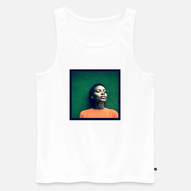 Afrikafarben - Männer Premium Bio Tank Top - Weiß