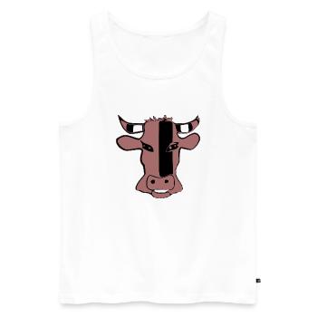 Stilisierter Kuhkopf - Männer Premium Bio Tank Top - Weiß - Vorne - AI Model Male 178 light (178cm)