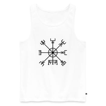 Vegvisir - Men's Premium Organic Tank Top - white - Front - AI Model Male 178 light (178cm)