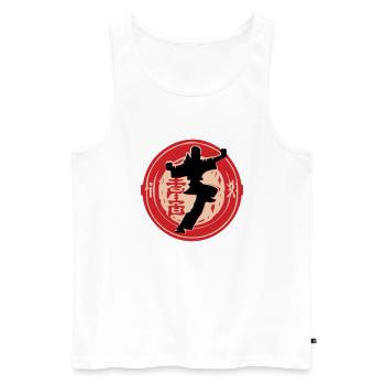 Shaolin Karate Judo Jiujitsu Aikido Meister - Männer Premium Bio Tank Top - Weiß - Vorne - AI Model Male 178 light (178cm)
