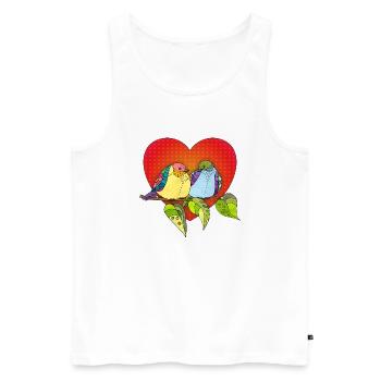 Vögel - Männer Premium Bio Tank Top - Weiß - Vorne - AI Model Male 178 light (178cm)