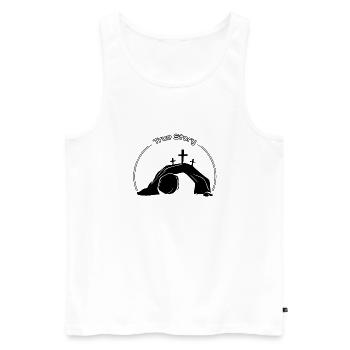 Wahre Geschichte - Männer Premium Bio Tank Top - Weiß - Vorne - AI Model Male 178 light (178cm)