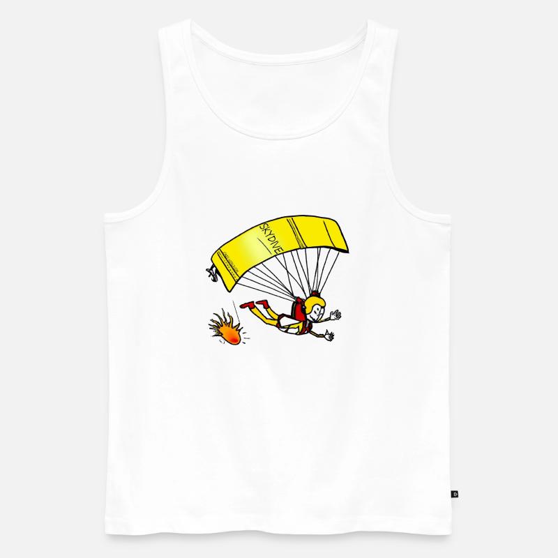 Skydive - Fallschirmspringer Comic - Männer Premium Bio Tank Top - Weiß