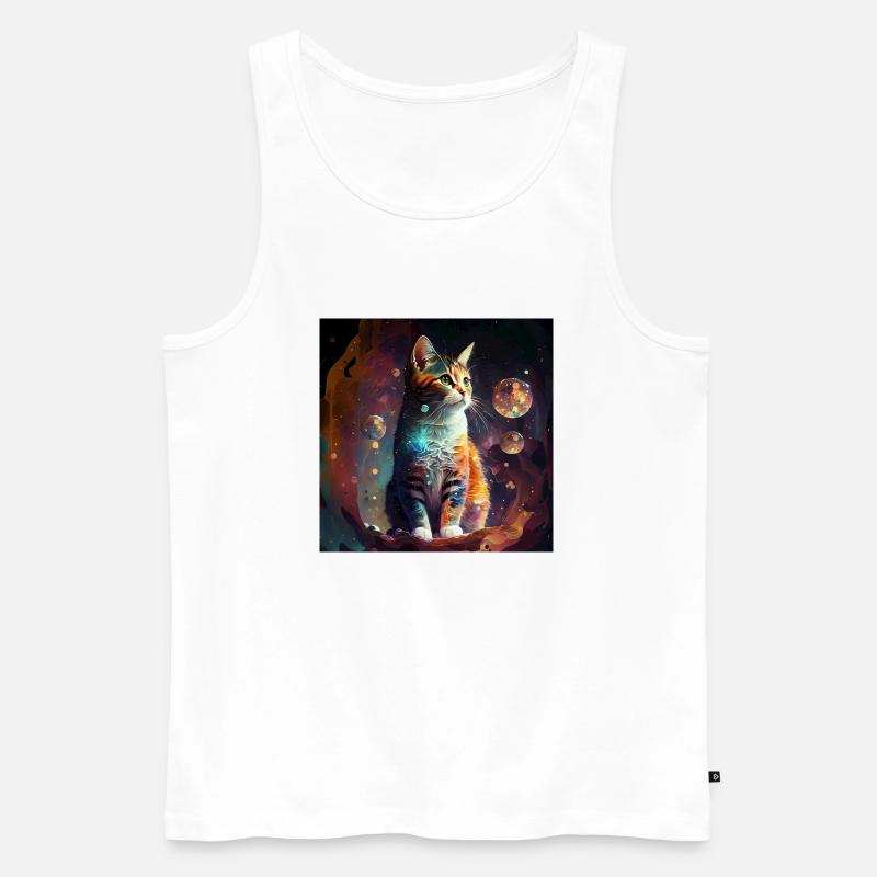 Psychedelische Katze - Männer Premium Bio Tank Top - Weiß