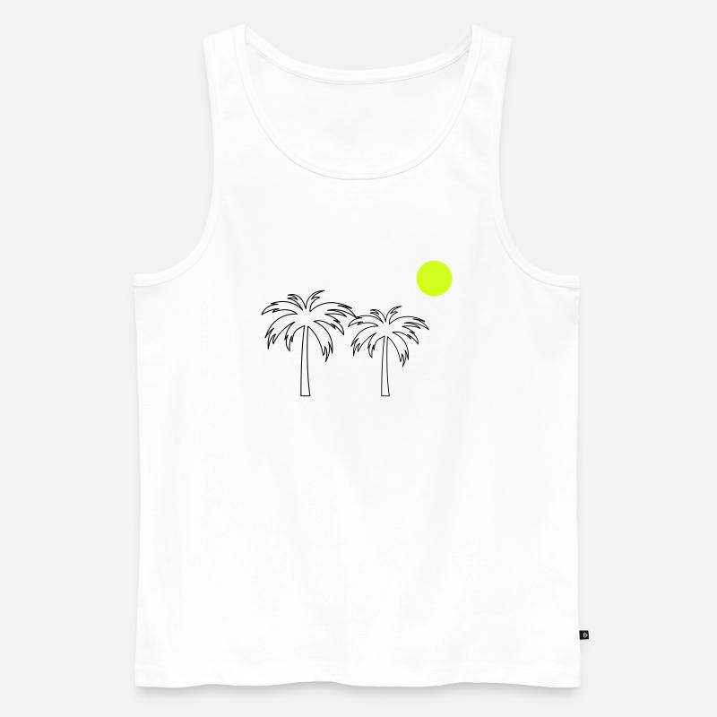 Palmen - Männer Premium Bio Tank Top - Weiß