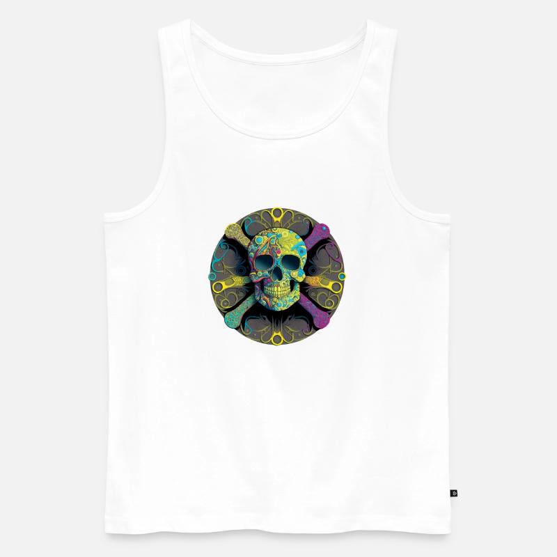 Schädel und Knochen - Männer Premium Bio Tank Top - Weiß